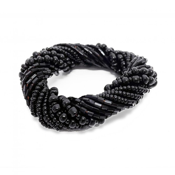 Black napkin ring set of 4 - Bazar Bizar
