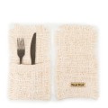 Cutlery pocket cream set of 4 - Bazar Bizar