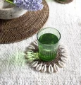 Colonial Shell rattan coasters set of 2 - Bazar Bizar