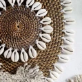 Colonial Shell rattan coasters set of 2 - Bazar Bizar