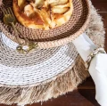 Seagrass raffia placemat Bave Nat White - Bazar Bizar