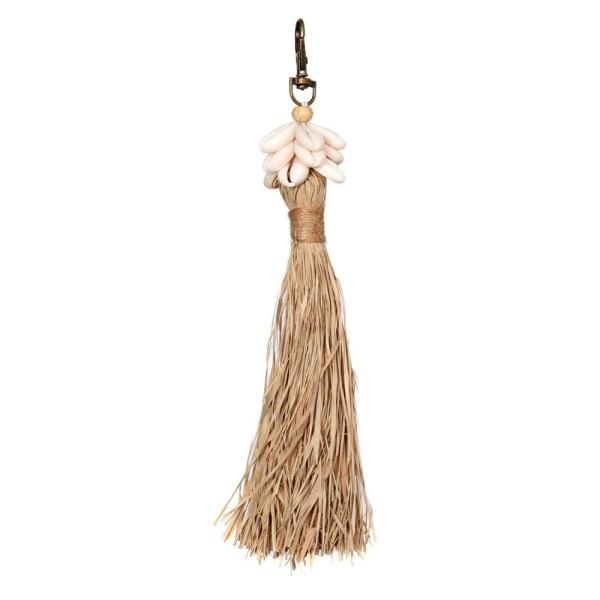 Keychain Raffia Cowrie Shell - Bazar Bizar