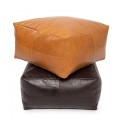 Leather pouffe brown Nappa Chocolate - Bazar Bizar