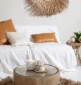 Brown leather decorative pillow 40x40 Panel Camel - Bazar Bizar