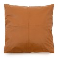 Brązowa skórzana poduszka dekoracyjna 60x60 ze skóry cielęcej i zamszu Panel Camel BAZAR BIZAR