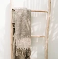 Naturalna drabina dekoracyjna Tulum 165 z drewna tekowego BAZAR BIZAR