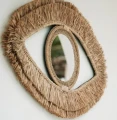 Raffia eye decorative mirror - Bazar Bizar