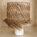 Table lamp with white terracotta base - Bazar Bizar