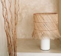 Table lamp with white terracotta base - Bazar Bizar