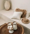 White modern candleholder Etty M terracotta - Bazar Bizar