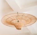 Duży designerski klosz do lampy wiszącej z rattanu Sky 150 BAZAR BIZAR