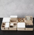 Pudełko drewniane z dwoma przegródkami naturalne CreateMe 12 - Andersen Furniture