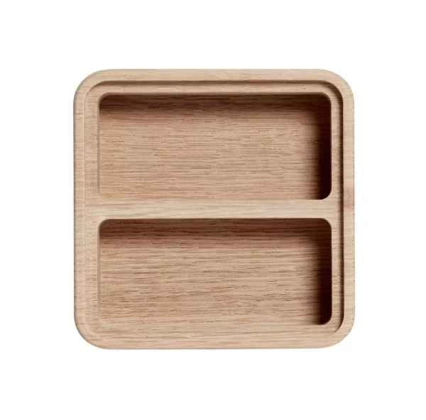 Pudełko drewniane z dwoma przegródkami naturalne CreateMe 12 - Andersen Furniture