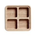 Pudełko drewniane z czterema przegródkami naturalne CreateMe 12 - Andersen Furniture