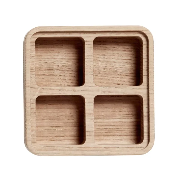 Pudełko drewniane z czterema przegródkami naturalne CreateMe 12 - Andersen Furniture