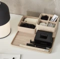 Pudełko drewniane z czterema przegródkami naturalne CreateMe 12 - Andersen Furniture