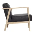 Fotel skórzany LC1 skóra naturalna czarna rama dąb naturalny bielony - Andersen Furniture