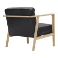 Fotel skórzany LC1 skóra naturalna czarna rama dąb naturalny bielony - Andersen Furniture