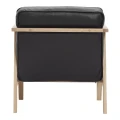 Fotel skórzany LC1 skóra naturalna czarna rama dąb naturalny bielony - Andersen Furniture