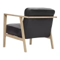 Fotel skórzany LC1 skóra naturalna czarna rama dąb naturalny bielony - Andersen Furniture