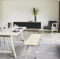 Fotel skórzany LC1 skóra naturalna czarna rama dąb naturalny bielony - Andersen Furniture