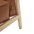 Fotel skórzany LC1 skóra naturalna Cognac rama dąb naturalny bielony - Andersen Furniture