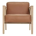 Fotel skórzany LC1 skóra naturalna Cognac rama dąb naturalny bielony - Andersen Furniture