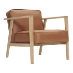Fotel skórzany LC1 skóra naturalna Cognac rama dąb naturalny bielony - Andersen Furniture