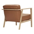 Fotel skórzany LC1 skóra naturalna Cognac rama dąb naturalny bielony - Andersen Furniture