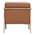 Fotel skórzany LC1 skóra naturalna Cognac rama dąb naturalny bielony - Andersen Furniture