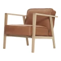 Fotel skórzany LC1 skóra naturalna Cognac rama dąb naturalny bielony - Andersen Furniture
