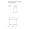 Wysoki stół na kozłach HT1-93 rama czarny dąb i blat Diamond Black - Andersen Furniture