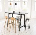Wysoki stół na kozłach HT1-93 rama czarny dąb i blat Diamond Black - Andersen Furniture
