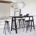 Wysoki stół na kozłach HT1-108 rama czarny dąb i blat Diamond Black  Andersen Furniture