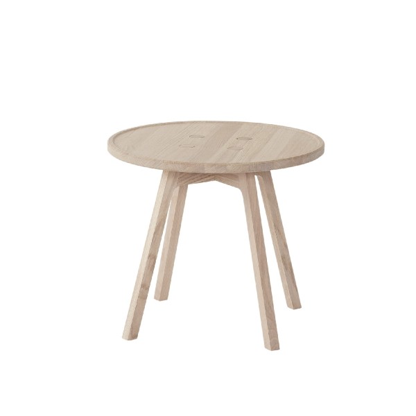 Stolik kawowy okrągły dębowy C2-50 bielony - Andersen Furniture