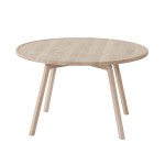 Stolik kawowy okrągły dębowy C2-80 bielony - Andersen Furniture