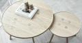 Stolik kawowy okrągły dębowy C2-80 bielony - Andersen Furniture