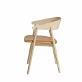 Krzesło drewniane tapicerowane AC2 dąb bielony siedzisko skóra cognac - Andersen Furniture