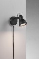 Czarna lampa ścienna kinkiet w stylu skandynawskim Aslak z metalu NORDLUX