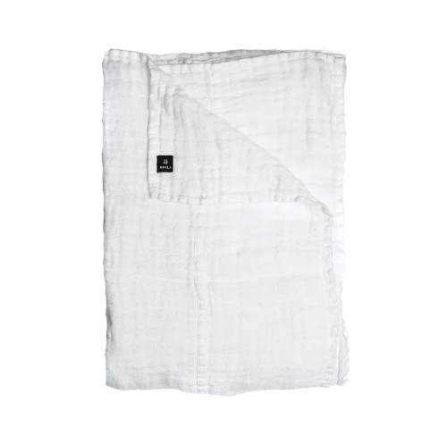 Narzuta na łóżko z lnu biała 160x260 Hannelin White - Himla