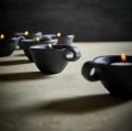Black aluminum tealight holder Finn - Pomax