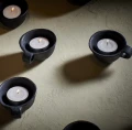 Black aluminum tealight holder Finn - Pomax
