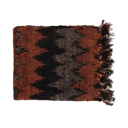 Koc pled bawełniany z wzorem 130x170 S'il Black Orange - Bazar Bizar