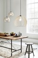 Duża naturalna lampa sufitowa drewniana do jadalni Chino 40 NORDLUX