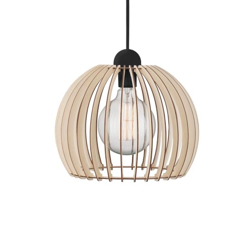 Naturalna lampa sufitowa z drewnianym kloszem NORDLUX