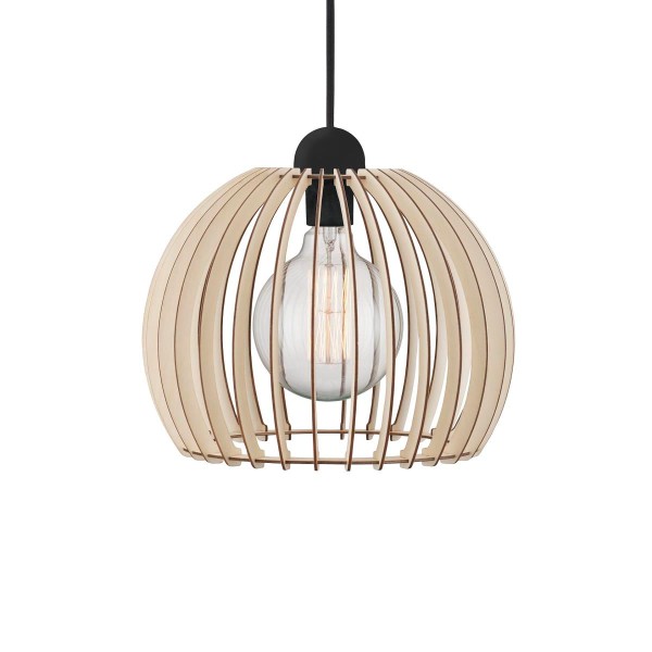 Naturalna lampa sufitowa z drewnianym kloszem NORDLUX