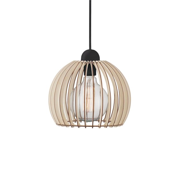 Mała naturalna lampa sufitowa z drewnianym kloszem Chino - Nordlux