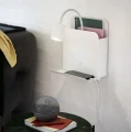 Wall lamp with a shelf with a USB charging port Roomi White white - Nordlux