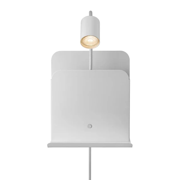 Kinkiet z półką z USB portem do ładowania Roomi White biały - Nordlux