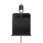 Kinkiet z półką z USB portem do ładowania Roomi Black czarny - Nordlux